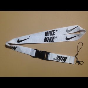 Nike Lanyard Keychain ID Holder White Black